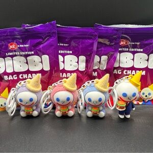 Jack In The Box Jibbi Bag Charm Complete Set 4 Opened